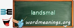 WordMeaning blackboard for landsmal